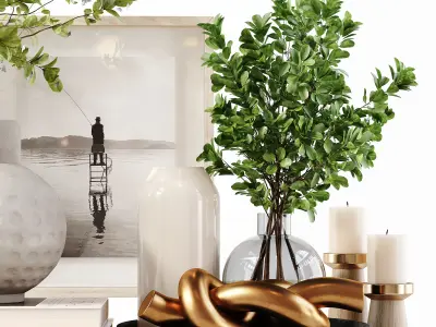 Decorative Set 210 Low-poly 3D model