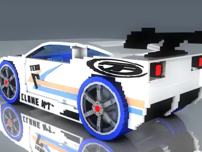 Minecraft Power Rage Car 3D Model V1 Free 3D model