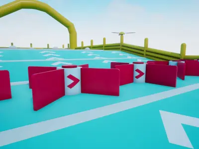 Platform Obstacle Course - Modular and Customizable Low-poly 3D model