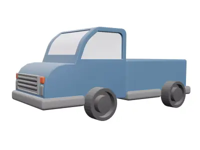 Pickup truck Low-poly 3D model Low-poly