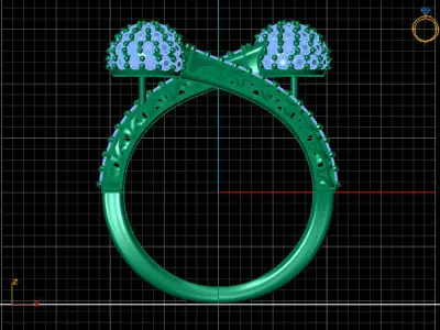 Two Head Women Ring 3DM Womens Ring 3d models 3D print model 3D print model 6