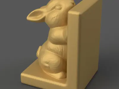 Cute Bunny Bookend 3D Model STL File for Home Desk 3D print model