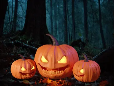 Pumpkin halloween game prepared engine model PBR Low-poly 3D model