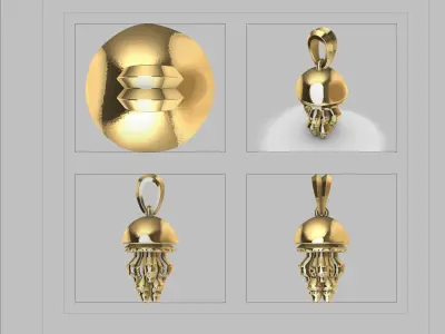 Jellyfish Pendant Necklace Charm Bracelet Jewelry 3D print model