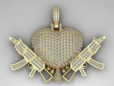 Hearts N Guns 3D print model