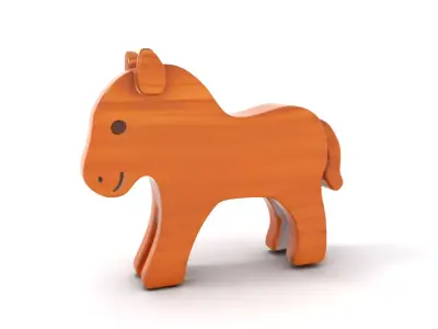 Wooden Horse Toy D Model Pack Low-poly 3D model