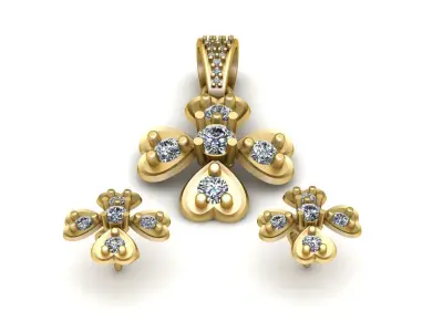 LUXURY DANGLE LOCKET SET 3D PRINTABLE MODEL  3D print model