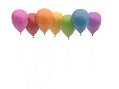 Ballons colorful balloons Low-poly 3D model