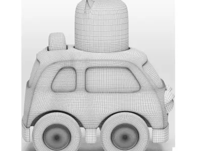 Red rattle car 3D model