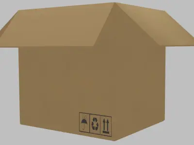 Minimalistic Low Poly 3D Box Model Low-poly 3D model