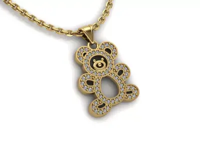 Bear pendant jewelry 3D print model
