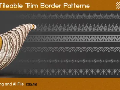 Modern Border Pattern - Alpha Brush Texture