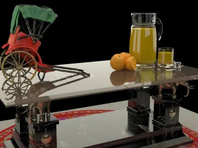  Chinese rickshaw   3D model