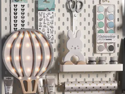 Ikea SKADIS Pegboard Toy Decoration for Teenagers and Kids 13 3D model