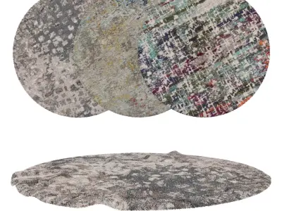 Round Rug Set 180 3D model