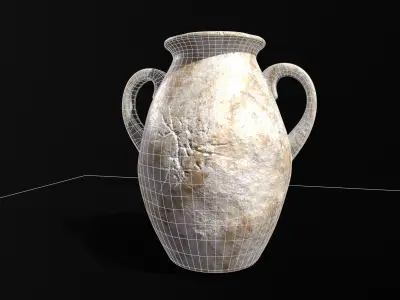 Antique Marble Stubby Vase Low-poly 3D model