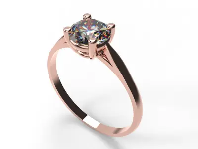 Engagement ring 4 prong edition 6mm stone 3D print model