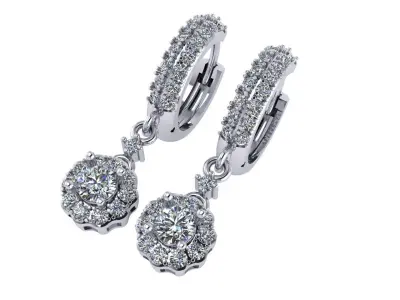 Diamond earring 3d render 3D print model buy