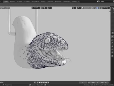 grease pencil snake 3D model
