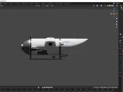 Ocean Gate Titan submarine Low-poly 3D model