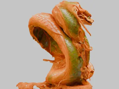 Fantasy Snake Shape 3D Model Low-poly 3D model