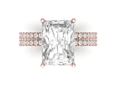 Emerald Solitaire Ring 3D print model