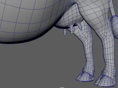 Cartoon Cow Character 3D Model Low-poly 3D model