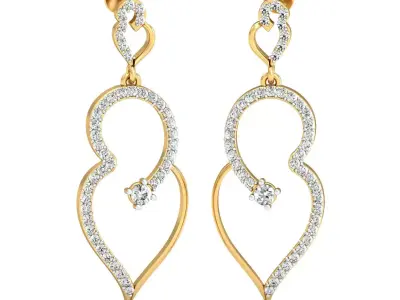 Women Earring 3DM STL OBJ FBX Render Details 3D print model 6