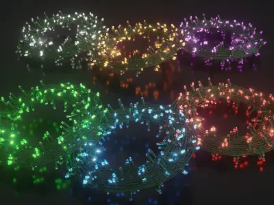 LED garland Christmas tree lamps  3D model