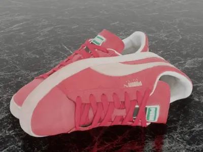 PUMA 3D SHOES - PINK - SUEDE Low-poly 3D model