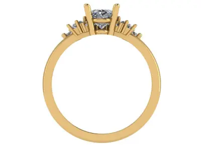 Oval solitare with weeding band set 3D print model