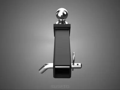 DUAL 2 BALL HITCH RECEIVER REVERSIBLE DROP JOINT TOWING TRAILER 3D model