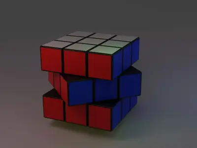 Low poly Rubix cube Free 3D model