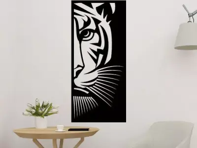 Tiger Head Mural Decoration 3D print model