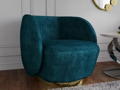Lady VDoge armchair with pouf by Villari 3D model