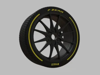 Miniature Vossen HF6-1 Rim and Tire - 3D Print - No textures 3D print model