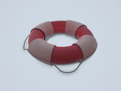 Lifebuoy Ring Low-poly 3D model