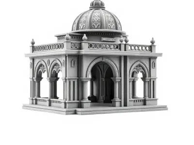 Ornate Pavilion Model Pack for Architectural Visualizations Low-poly 3D model
