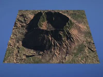 Landscape Environment Volcano Snow Sample Free low-poly 3D model