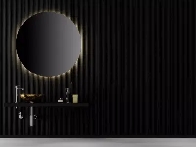 Modern Bathroom Wall 3D model