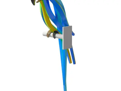 Blue Parrot Statue 3D model