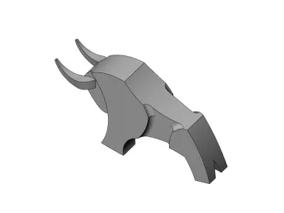Simple geometric bull sculpture deco art figurine 3D print model