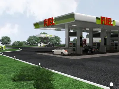 Gas station model 3D 3D model