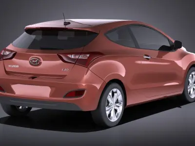 Hyundai i30 3-door 2014 VRAY 3D model
