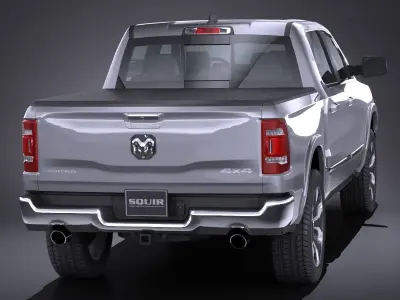 LowPoly Dodge Ram 1500 2019 Low-poly 3D model