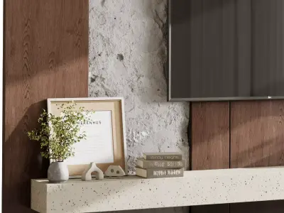 TV Wall set 33 3D model