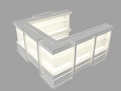 Kiosk Partition Booth a414d 3D model