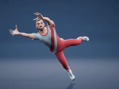 Jack and parket soccer - football animations Low-poly 3D model