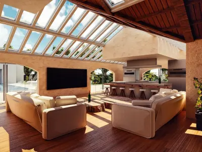 Modern Luxury Villa In Spanish Architectural Style Low-poly 3D model