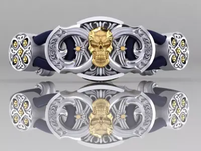 Bracelet with Skull 3D print model